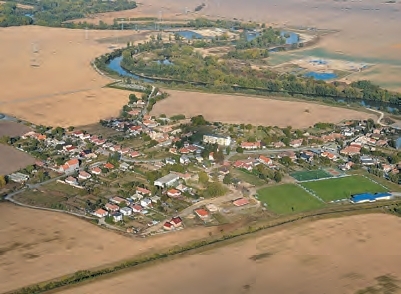 OBEC KALNÁ NAD HRONOM: Letecký pohľad na obec